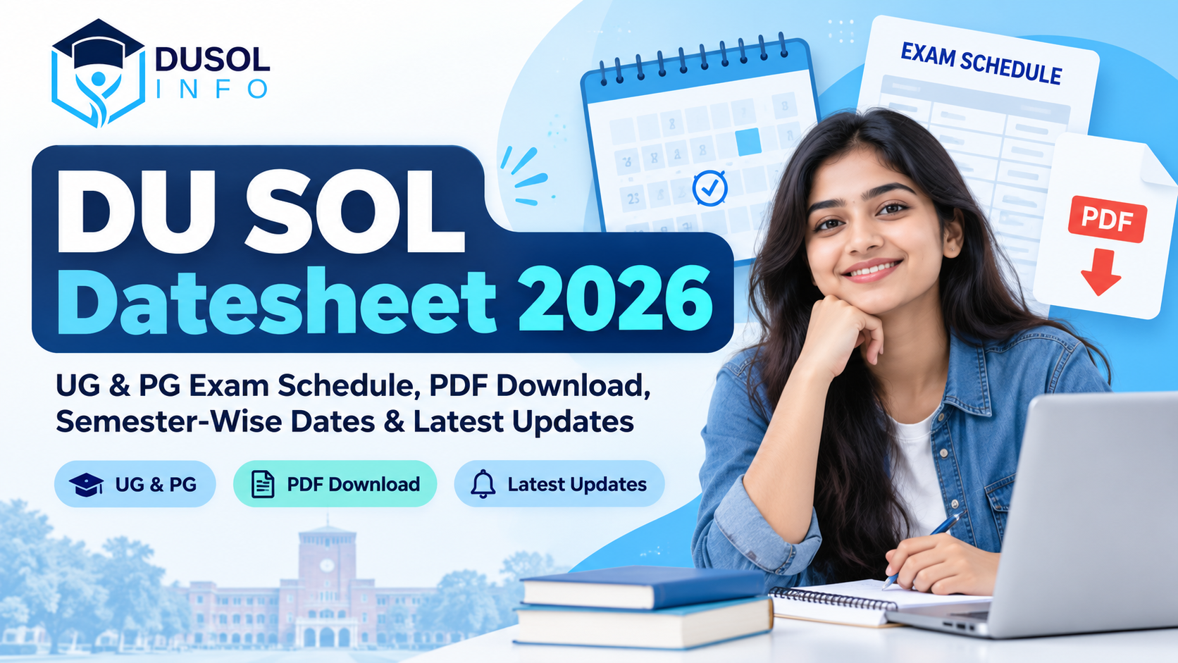 DU SOL Datesheet 2026: UG & PG Exam Schedule, PDF Download, Semester-Wise Dates & Latest Updates